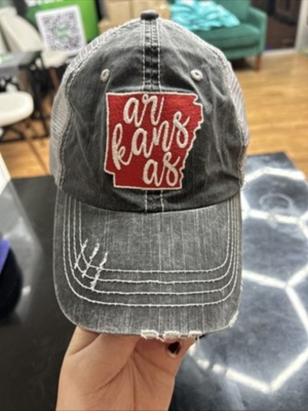 Arkansas Distressed Baseball Cap Gray